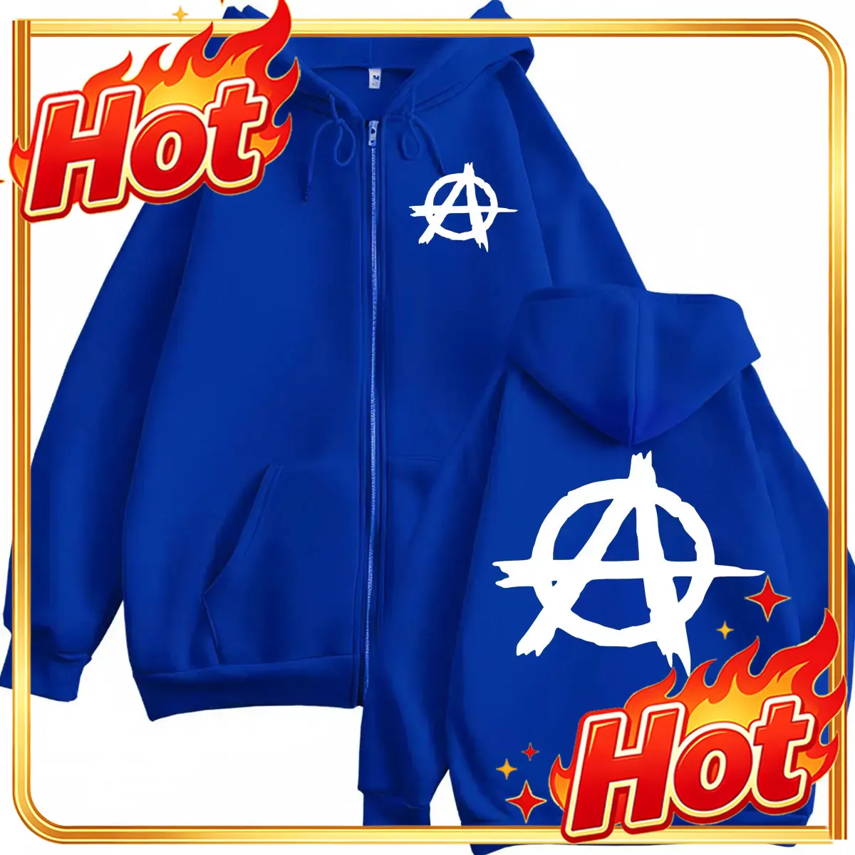 Mens Fashion Zip Up Hoodies - TV Dizisi Sons of Anarchy Logolu