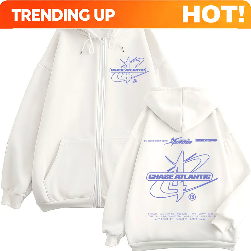 Mens Fashion Zip Up Hoodies - Rock Band Chase Atlantic Lost in