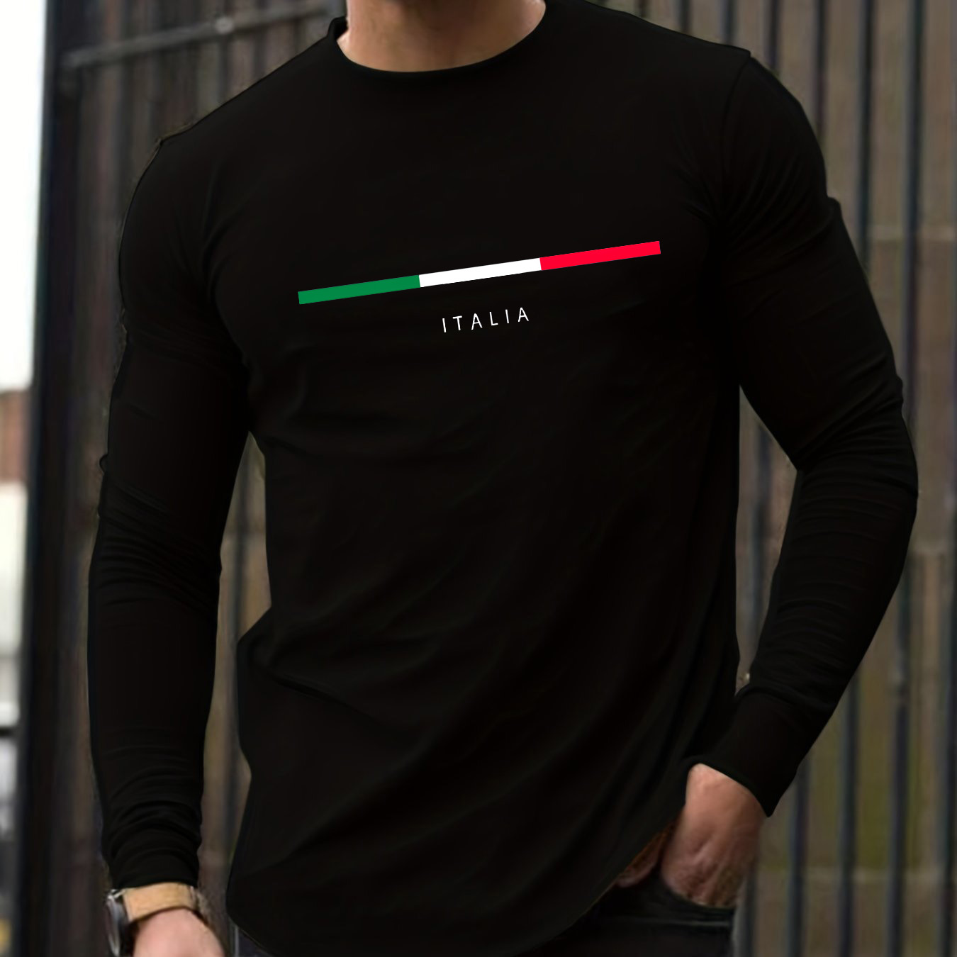 Mens Fashion Summer - %100 saf pamuklu erkek uzun kollu