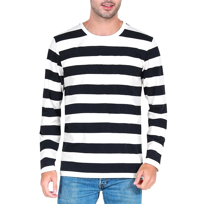 Mens Fashion Clothes - Kontrast Şeritli 3D Baskılı Erkek Uzun