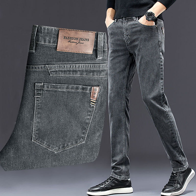 Men'S Fashion Grey Jeans - Erkek ince kot 2024 sonbahar yeni