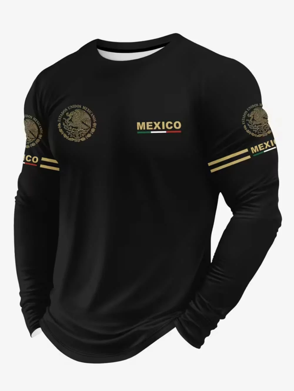 Mens Fashion Clothes - Erkek Meksika Kartal Baskılı Tişört, Moda