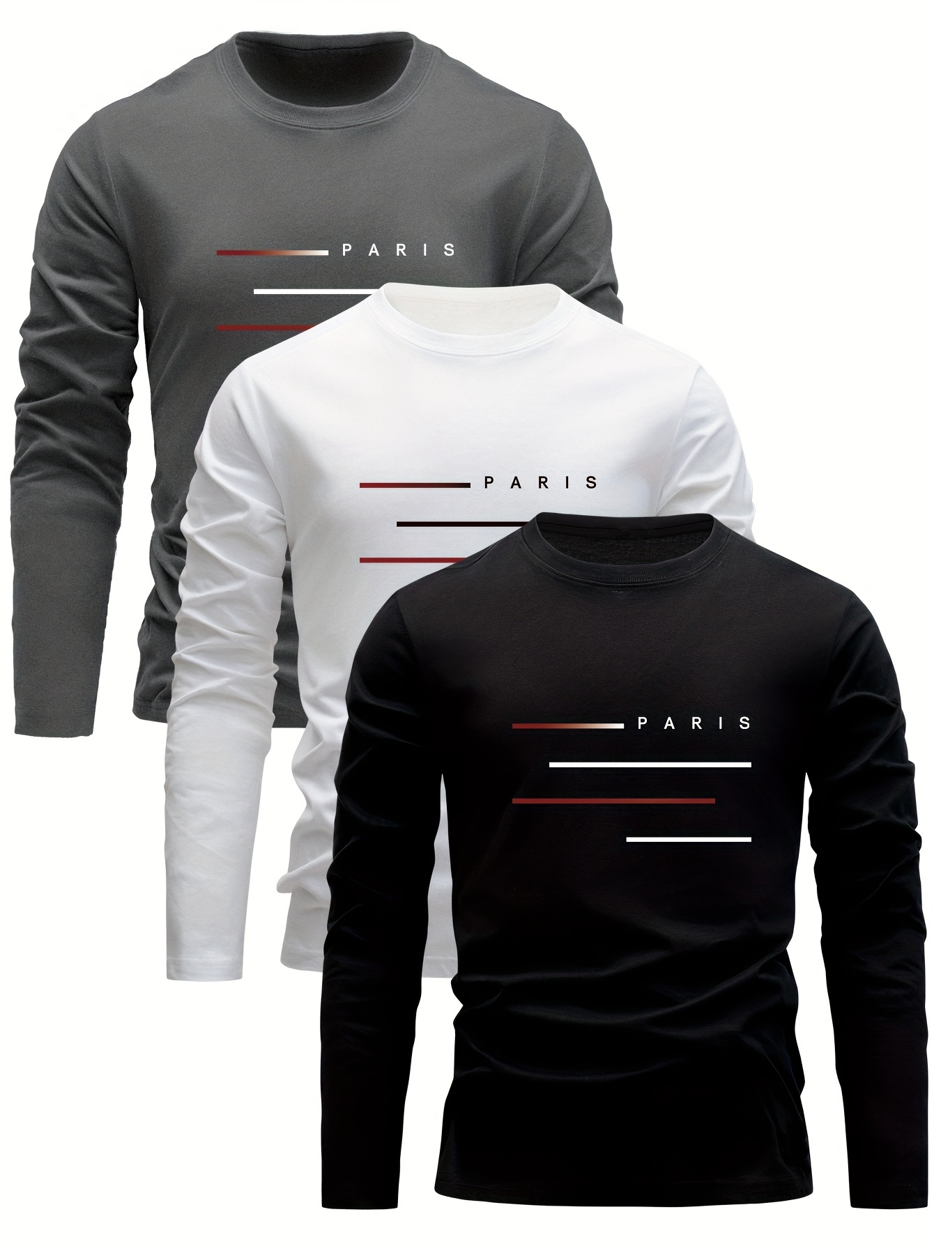 Mens Fashion Summer - %100 Pamuklu Erkek Uzun Kollu Yuvarlak