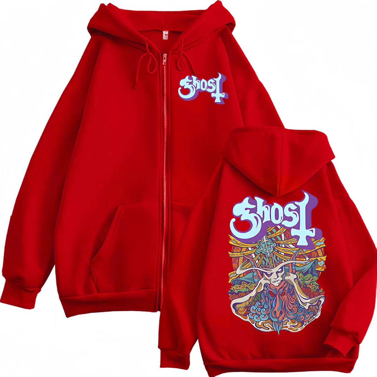 Ghost Band Grafik Fermuarlı Ka - Mens Fashion Zip Up Hoodies incelemesi ve fiyatı