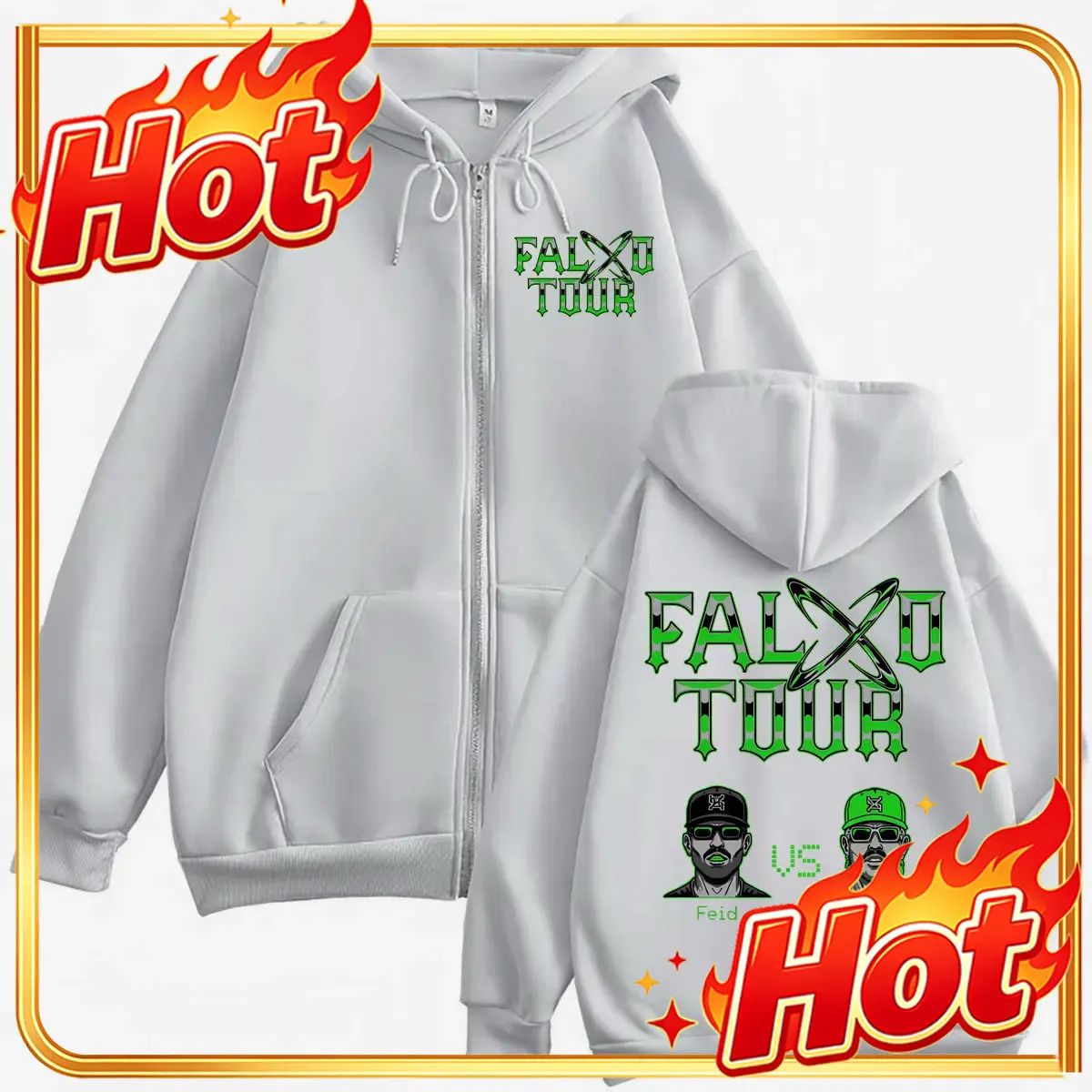 Feid Vs Ferxxo Falxxo Turnesi  - Mens Fashion Zip Up Hoodies incelemesi ve fiyatı